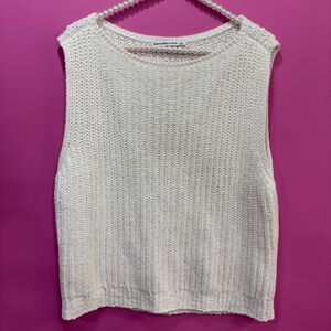 Abercrombie & Fitch Cream Knit Sleeveless Tank Top